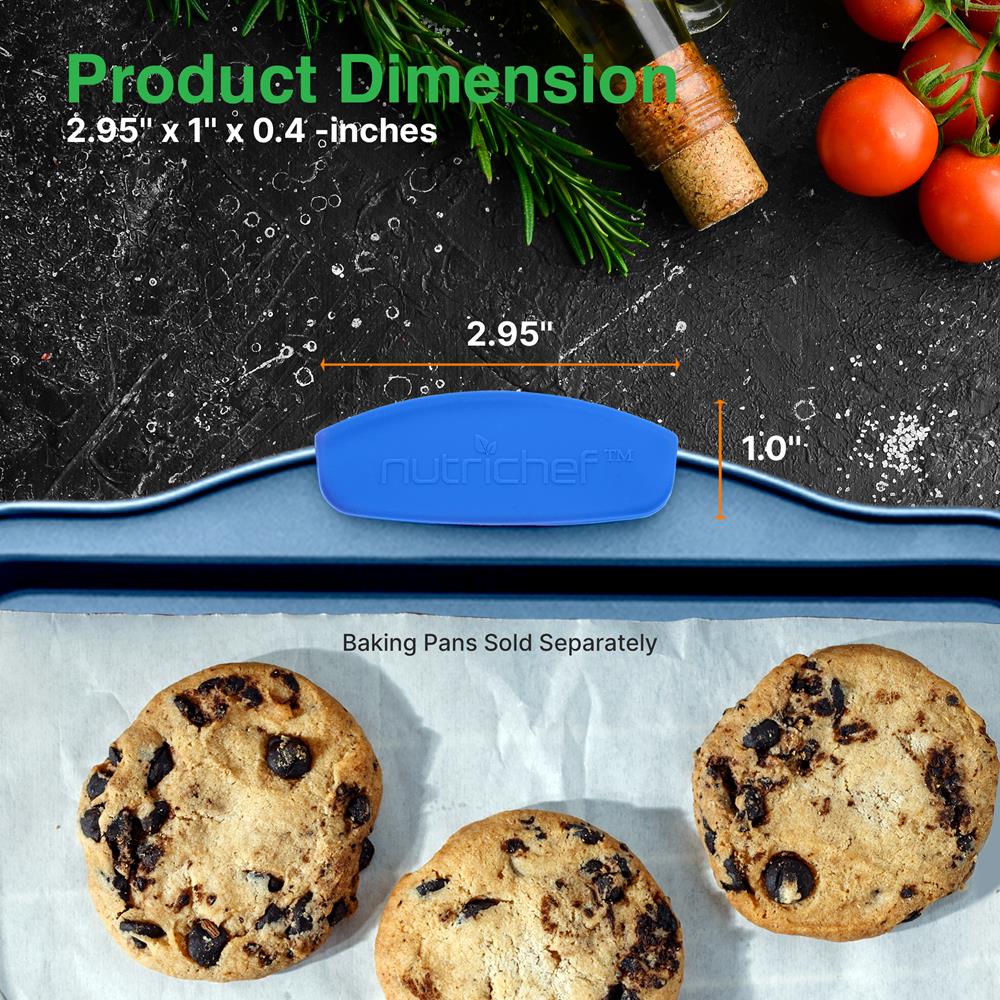 6 Pcs. Blue Silicone Handles - Flexible Design For Nonstick Carbon Steel Bakeware Pans - Compatible With Models: Ncsbsg78, Ncsbsg63, Ncsbsg60, Ncsbsg36 - Image 2