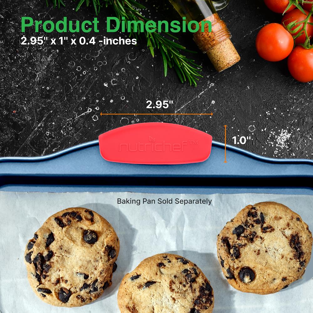 6 Pcs. Red Silicone Handles - Flexible Design For Nonstick Carbon Steel Bakeware Pans - Compatible With Models: Ncsbs10S, Ncsbs8S, Ncsbs6S, Ncsbs3S, Ncsbsbl10, Ncsbsbl8, Ncsbsbl6, Ncsbsbl3, Ncbpiz1, Ncbpizx2 - Image 2