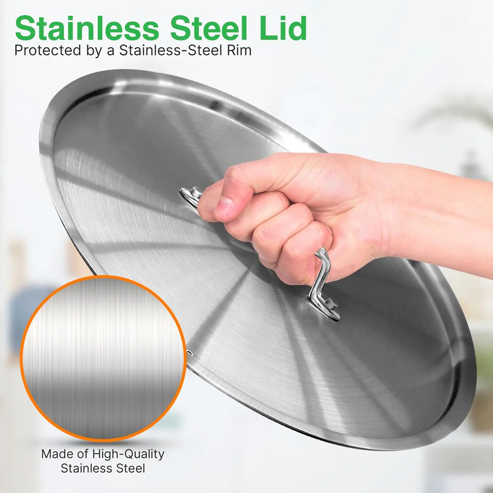 Lid For 12 Quart Stockpot - Stainless Steel Lid, Works With Model Number: Ncspt12Q - Image 4