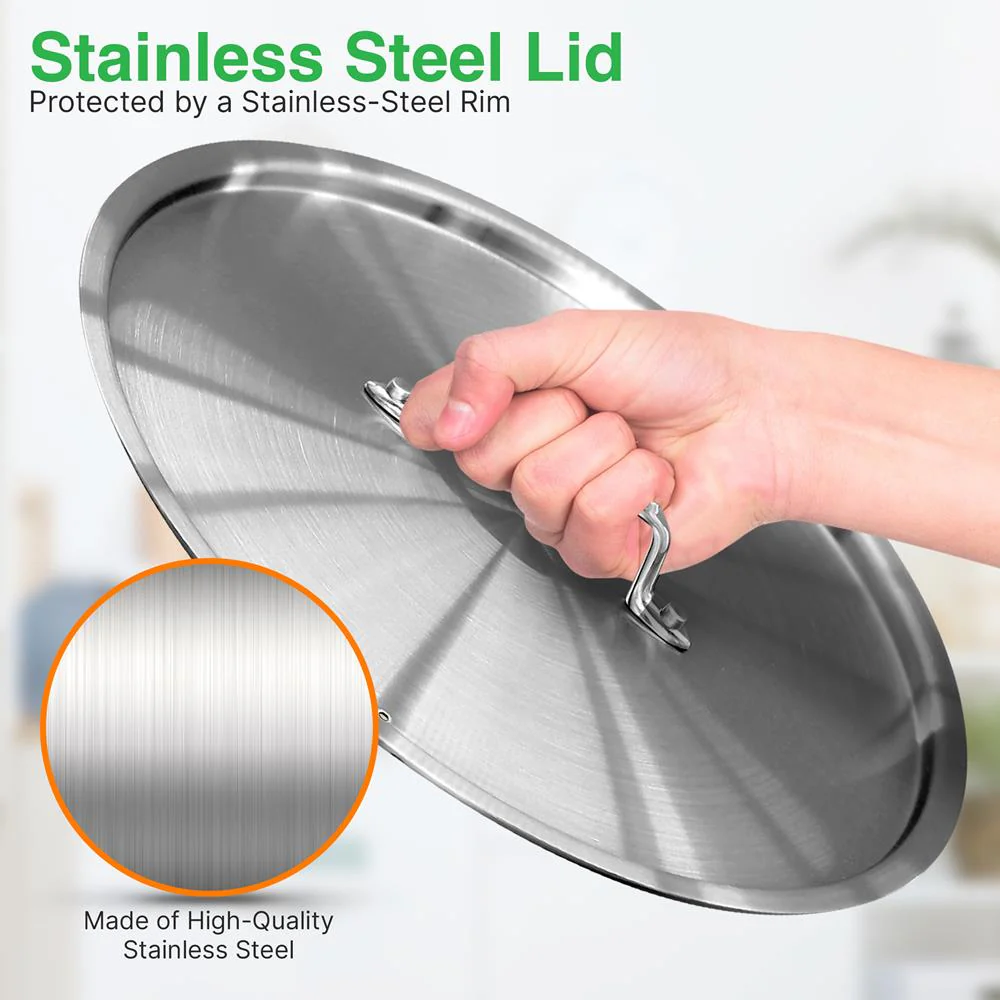 Lid For 14/16 Quart Stockpot - Stainless Steel Lid, Works With Model Numbers: Ncspt14Q And Ncspt16Q - Image 4