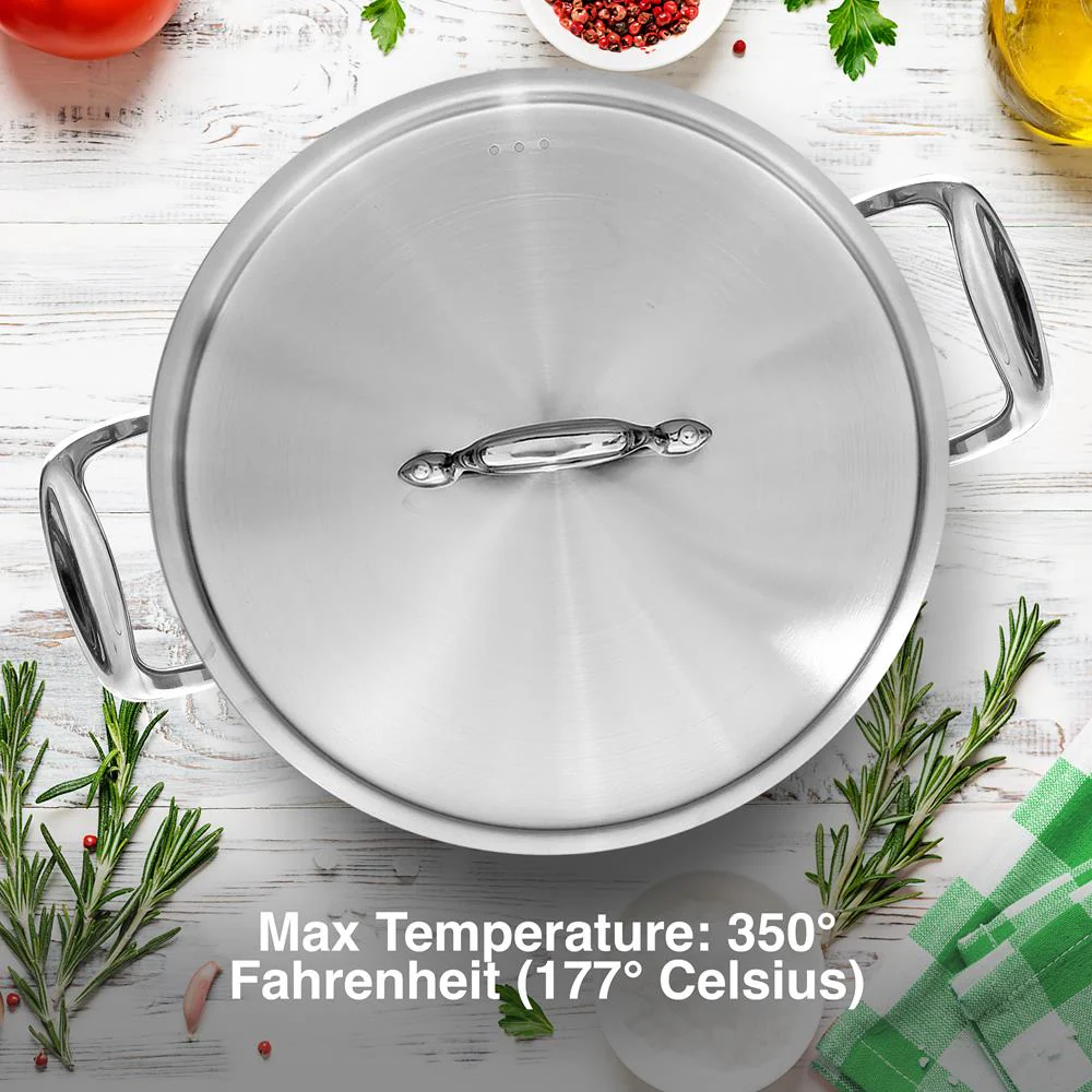 Lid For 14/16 Quart Stockpot - Stainless Steel Lid, Works With Model Numbers: Ncspt14Q And Ncspt16Q - Image 5