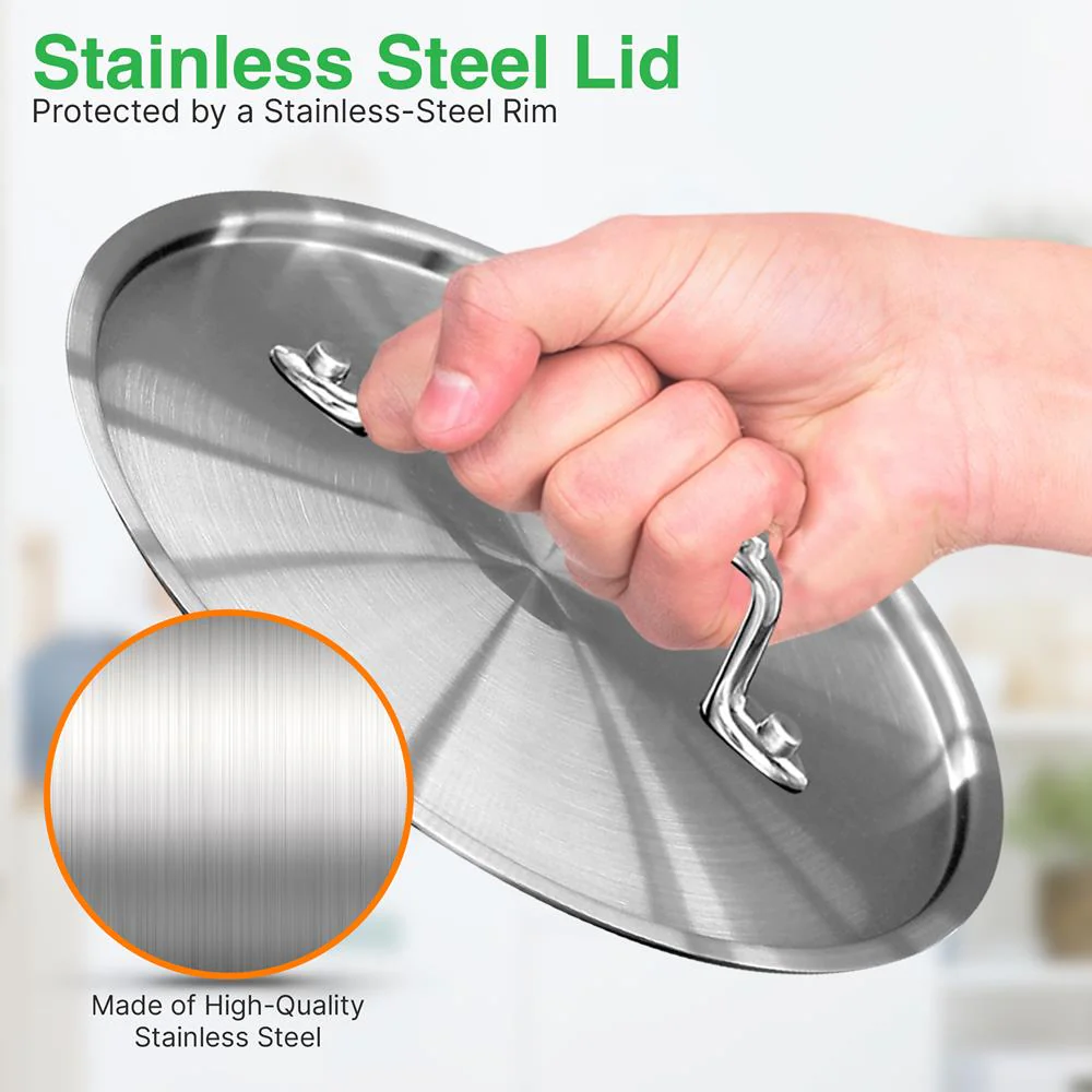 Lid For 5 Quart Stockpot - Stainless Steel Lid, Works With Model Number: Ncspt5Q - Image 4