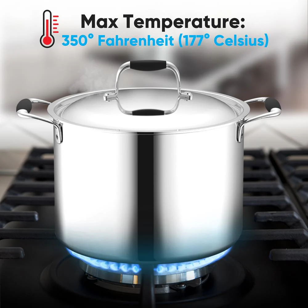 Stainless Steel Lids For Pots - Lid For 3.4 Qt Saute Pan, 8 Qt. Stock Pot, Steamer Insert, And For 8 Qt Stockpot, Works With Model Number: Ncsss12 - Image 4