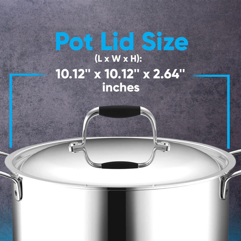 Stainless Steel Lids For Pots - Lid For 3.4 Qt Saute Pan, 8 Qt. Stock Pot, Steamer Insert, And For 8 Qt Stockpot, Works With Model Number: Ncsss12 - Image 6