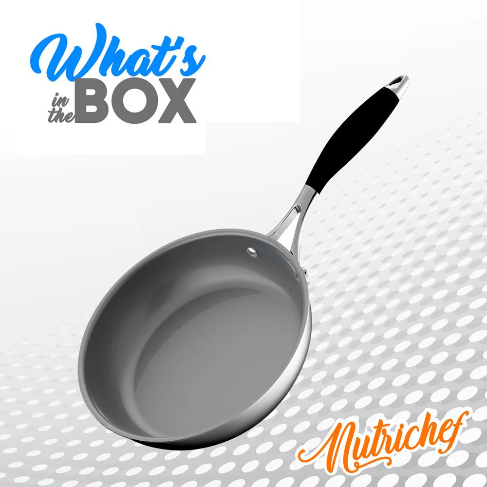 8" Non-Stick Fry Pan - Easy Clean Ceramic Coating, Stainless Steel - Image 7