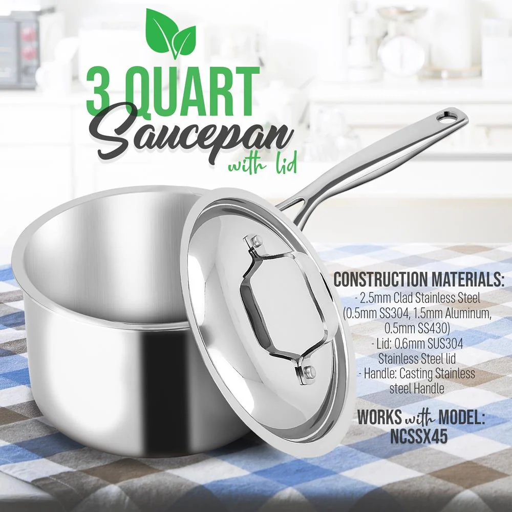 Saucepan With Lid - Stainless Steel, Works With Model Number: Ncssx45 - Image 2