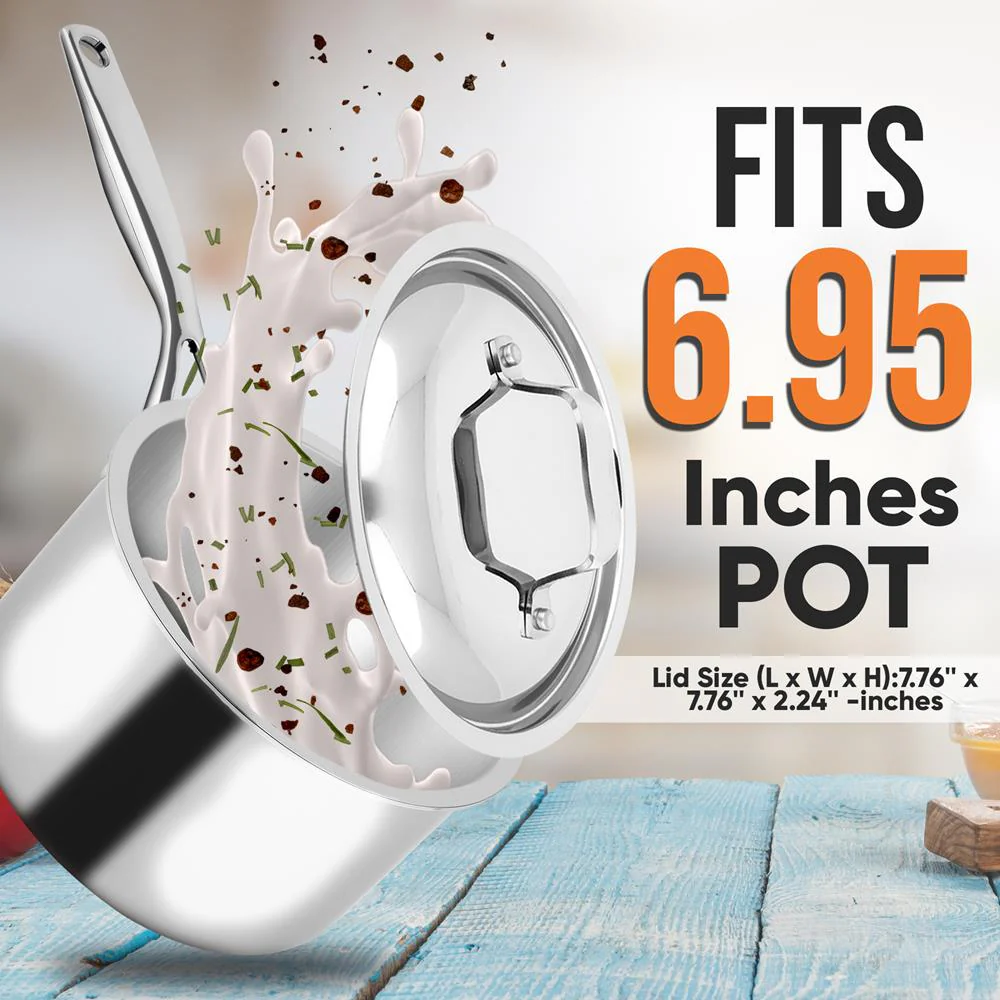 Lid For 3 Quart Sauce Pan - Stainless Steel Lids, Works With Model Number: Ncssx45 - Image 3