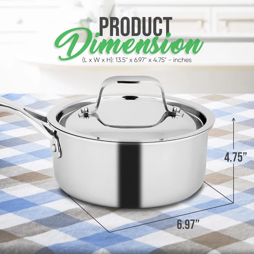 Saucepan Pot With Lid - Stainless Steel, Works With Model Number: Ncssx45 - Image 3