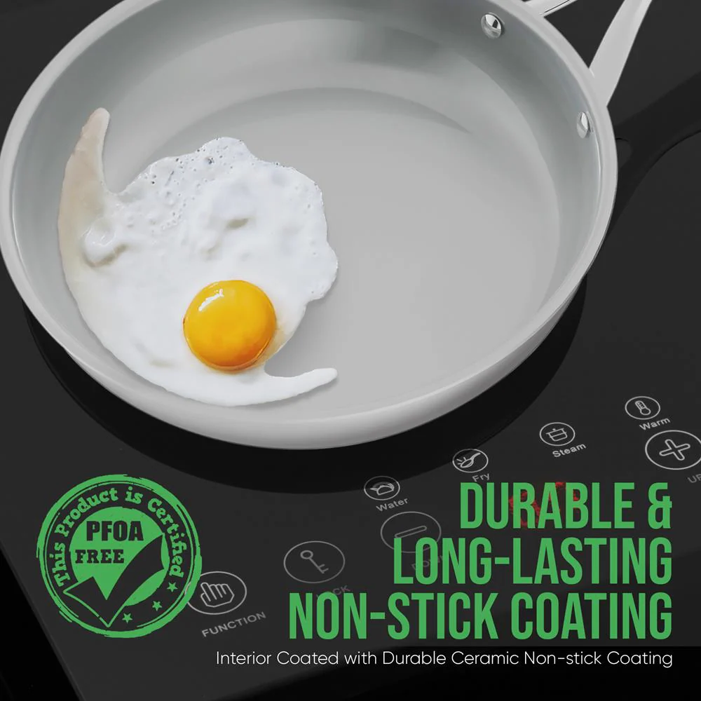 8" Fry Pan Non-Stick Coating Stainless Steel Easy-Clean Dishwasher Safe - Image 3
