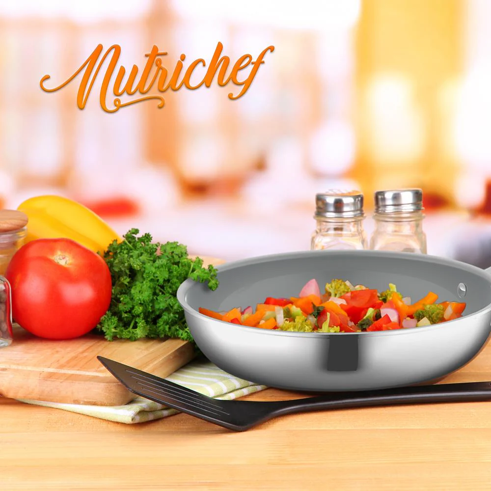8" Fry Pan Non-Stick Coating Stainless Steel Easy-Clean Dishwasher Safe - Image 6