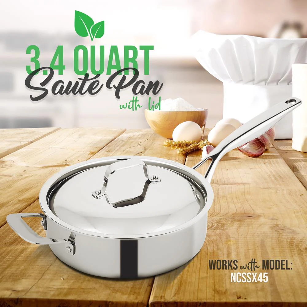 Saute Pan With Lid - Stainless Steel, Works With Model Number: Ncssx45 - Image 2