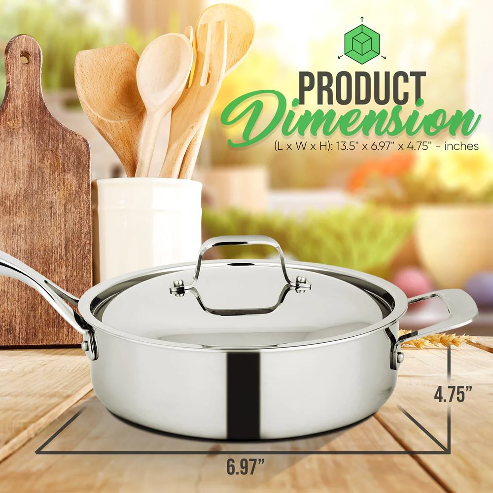Saute Pan With Lid - Stainless Steel, Works With Model Number: Ncssx45 - Image 3