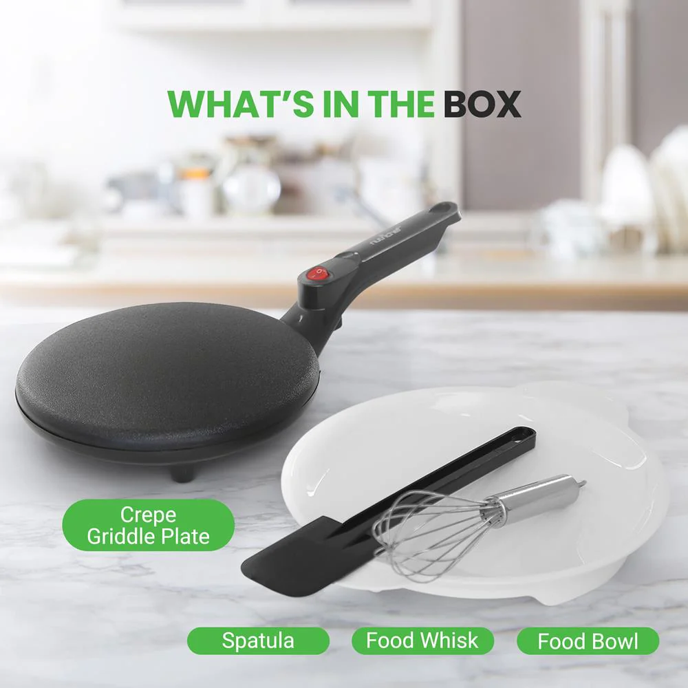 Electric Crepe Maker, Nonstick 8" Griddle, Auto Temp Control, Cool-Touch Handle - Image 3