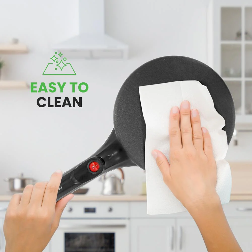 Electric Crepe Maker, Nonstick 8" Griddle, Auto Temp Control, Cool-Touch Handle - Image 5