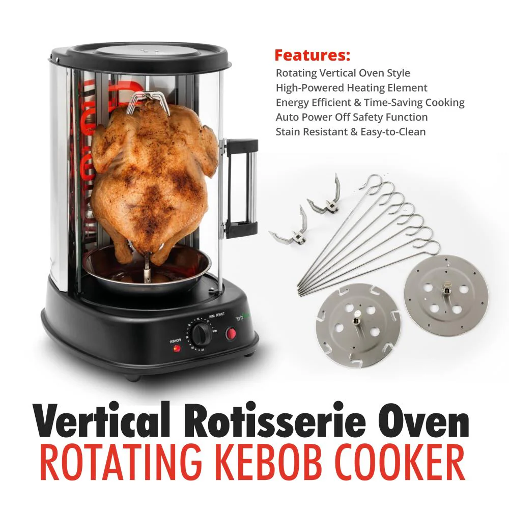Vertical Rotisserie Oven - Rotating Kebob Cooker - Image 4