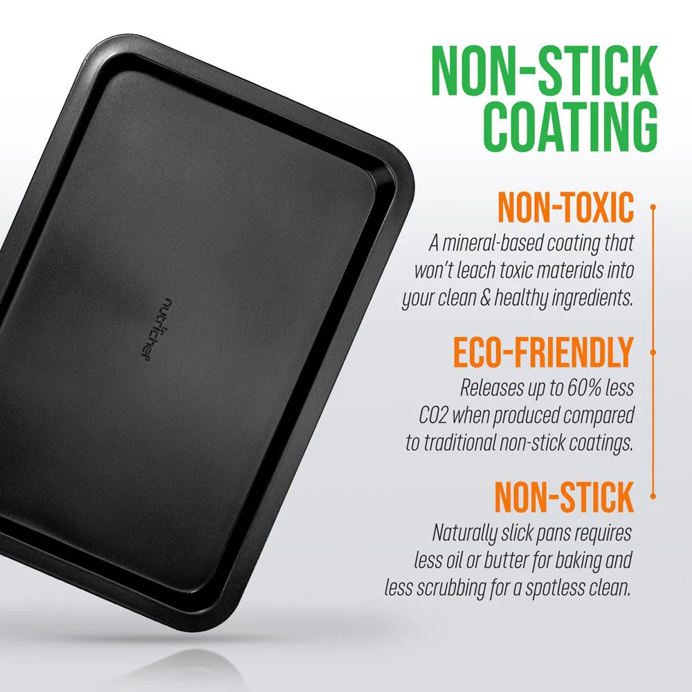 Large Cookie Sheet - Deluxe Nonstick Gray Coating Inside & Outside, Compatible With Model: Ncbs10S (Black) - Image 6