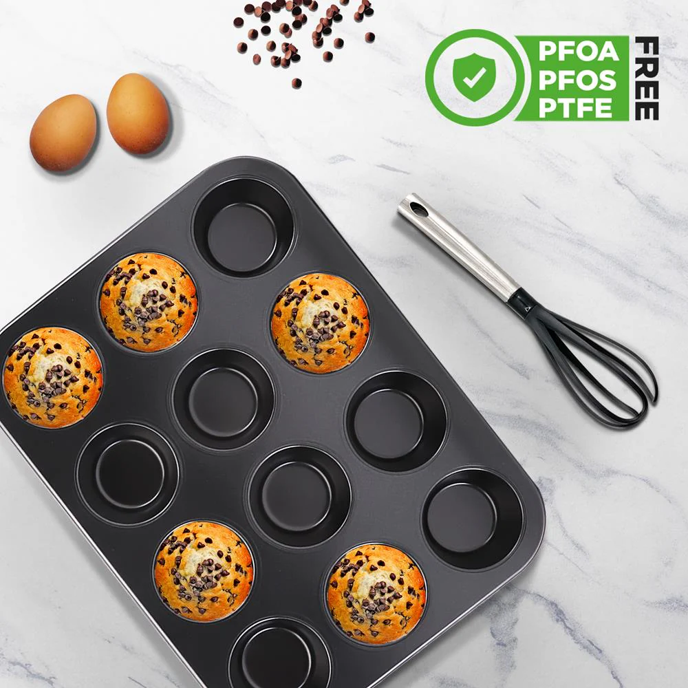 12 Cup Muffin Pan - Deluxe Nonstick Gray Coating Inside & Outside, Compatible With Model: Ncbs10S (Gray) - Image 4
