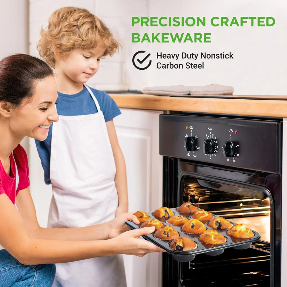 12 Cup Muffin Pan - Deluxe Nonstick Gray Coating Inside & Outside, Compatible With Model: Ncbs10S (Gray) - Image 6