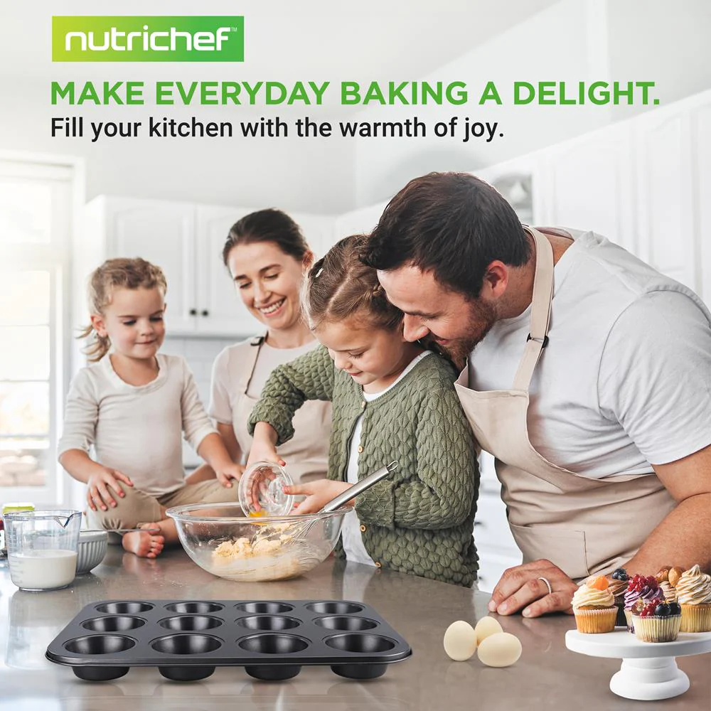 12 Cup Muffin Pan - Deluxe Nonstick Gray Coating Inside & Outside, Compatible With Model: Ncbs10S (Gray) - Image 7