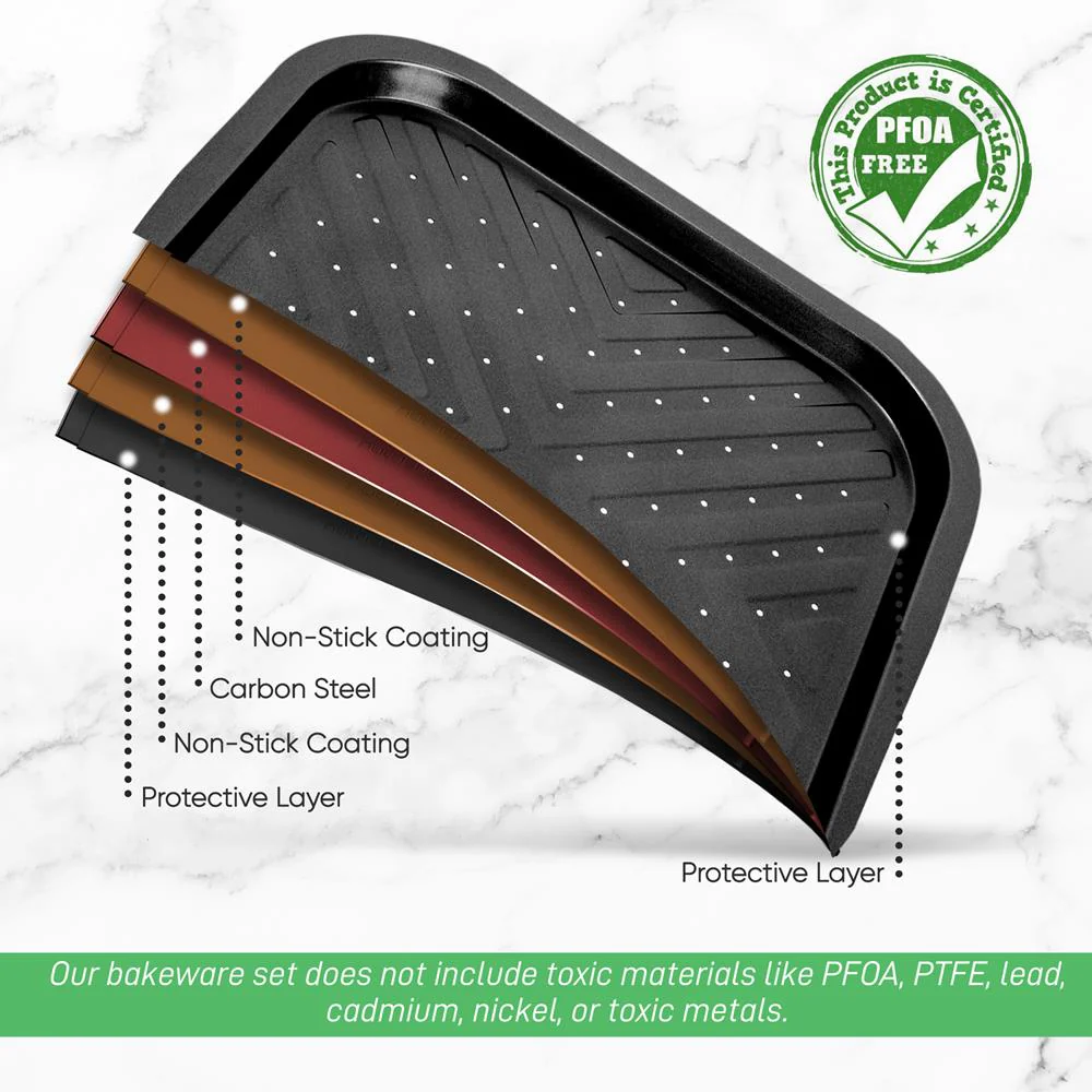 Non-Stick Oven Crisper Pan - Deluxe Nonstick Gray Coating Inside And Outside, Compatible With Model: Ncbs10S (Black) - Image 5
