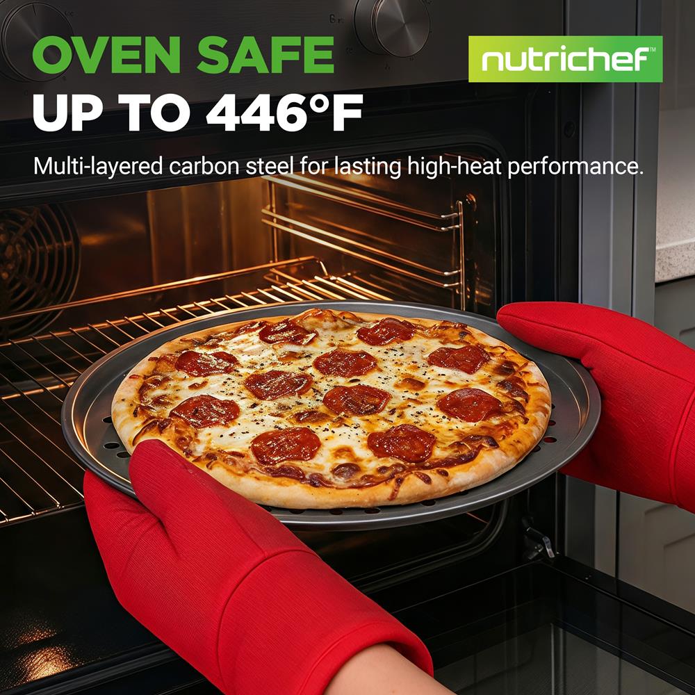 Nonstick Pizza Pan 12.8" - Even Baking, Carbon Steel, Gray - Image 6