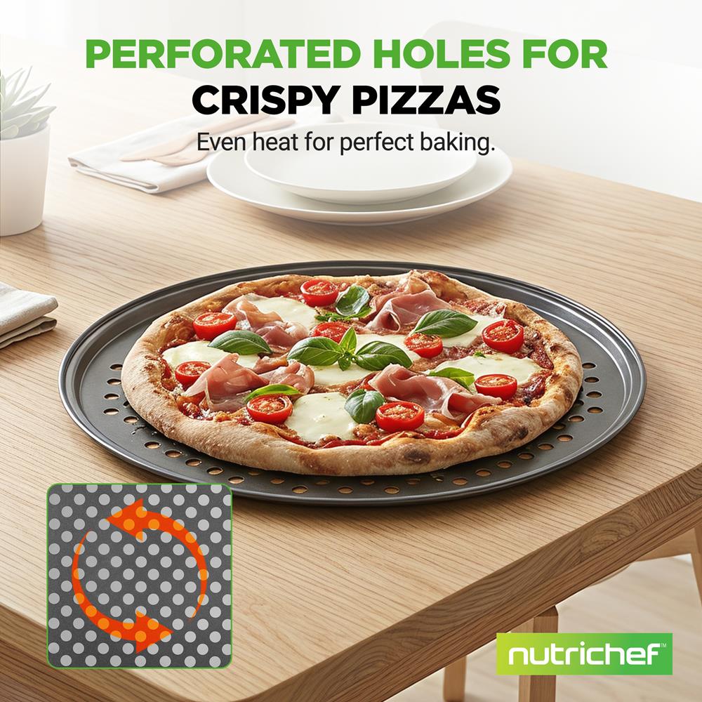 Nonstick Pizza Pan 12.8" - Even Baking, Carbon Steel, Gray - Image 7