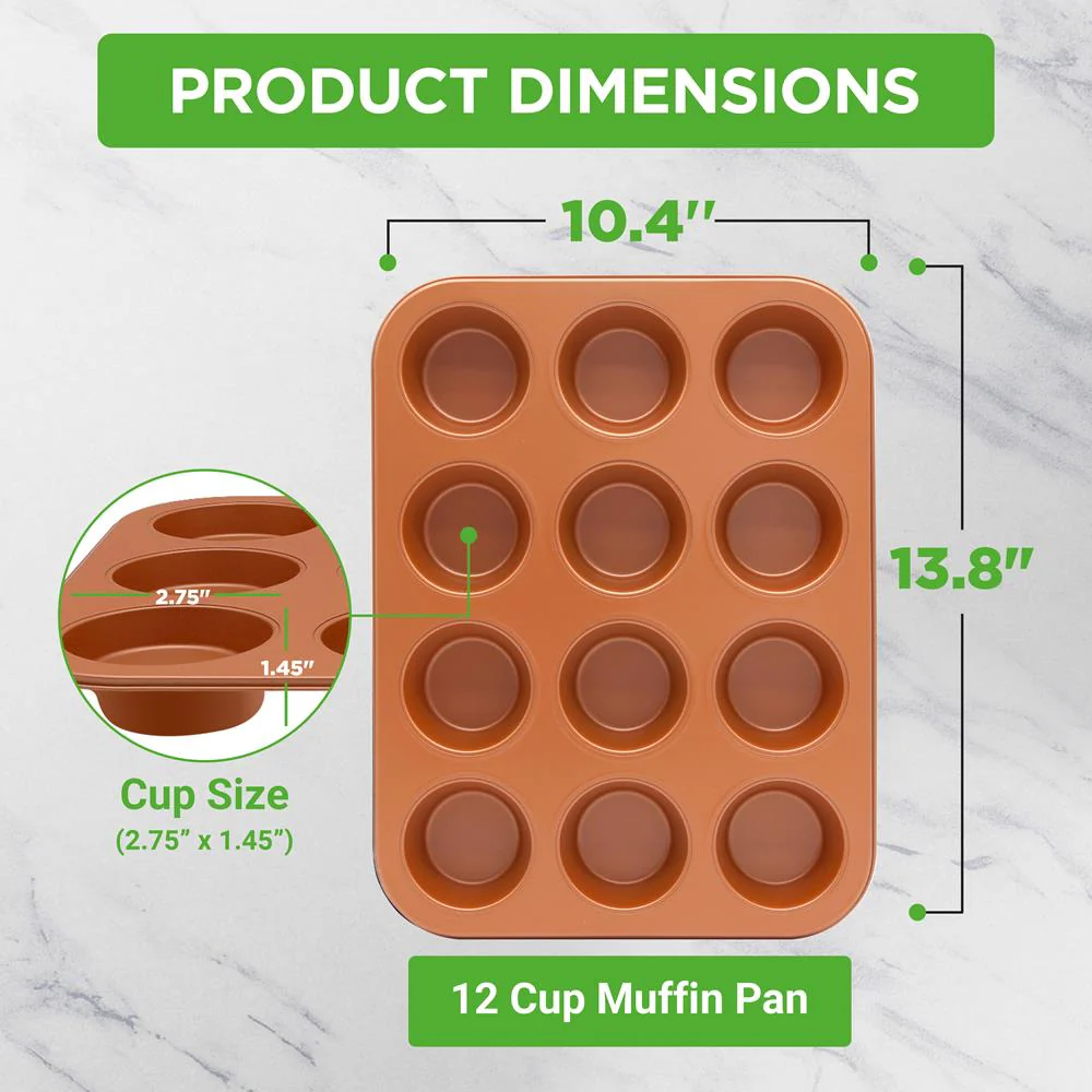 12-Cup Bakeware Oven Muffin Pan Used For Nutrichef Model Number: Ncbscc54 - Image 3