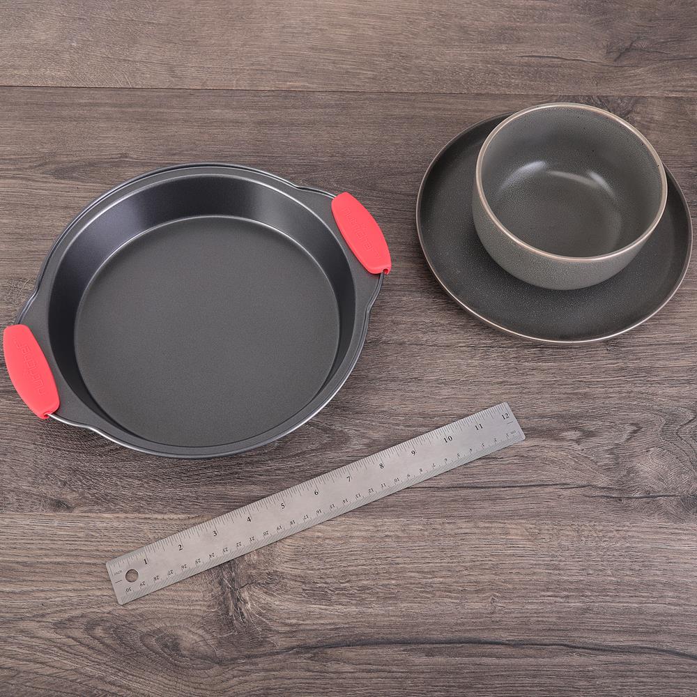 Non-Stick Round Pan - Deluxe Nonstick Gray Coating Inside & Outside With Red Silicone Handles, Compatible With Models: Ncsbs10S, Ncsbs8S, Ncsbs6S (Black) - Image 8
