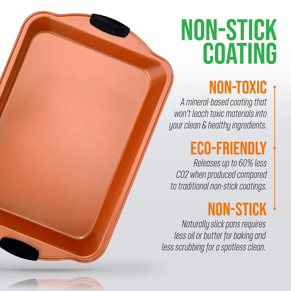 Non-Stick Baking Pan - Flexible Nonstick Carbon Steel Bake Pan With Black Silicone Handles, Compatible With Models: Ncsbs54S, Ncsbs52S (Copper) - Image 6