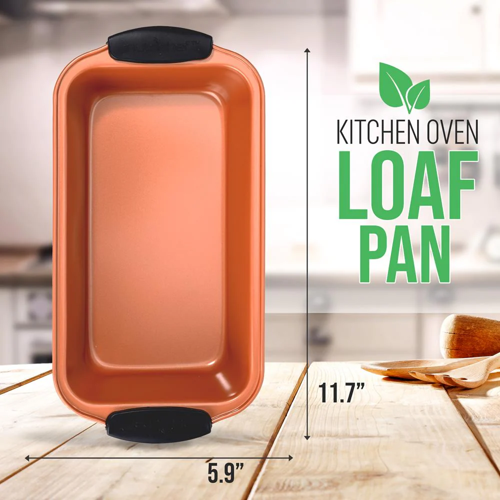 Non-Stick Loaf Pan - Flexible Nonstick Carbon Steel With Blue Silicone Handles, Compatible With Models: Ncsbs54S, Ncsbs52S (Copper) - Image 2
