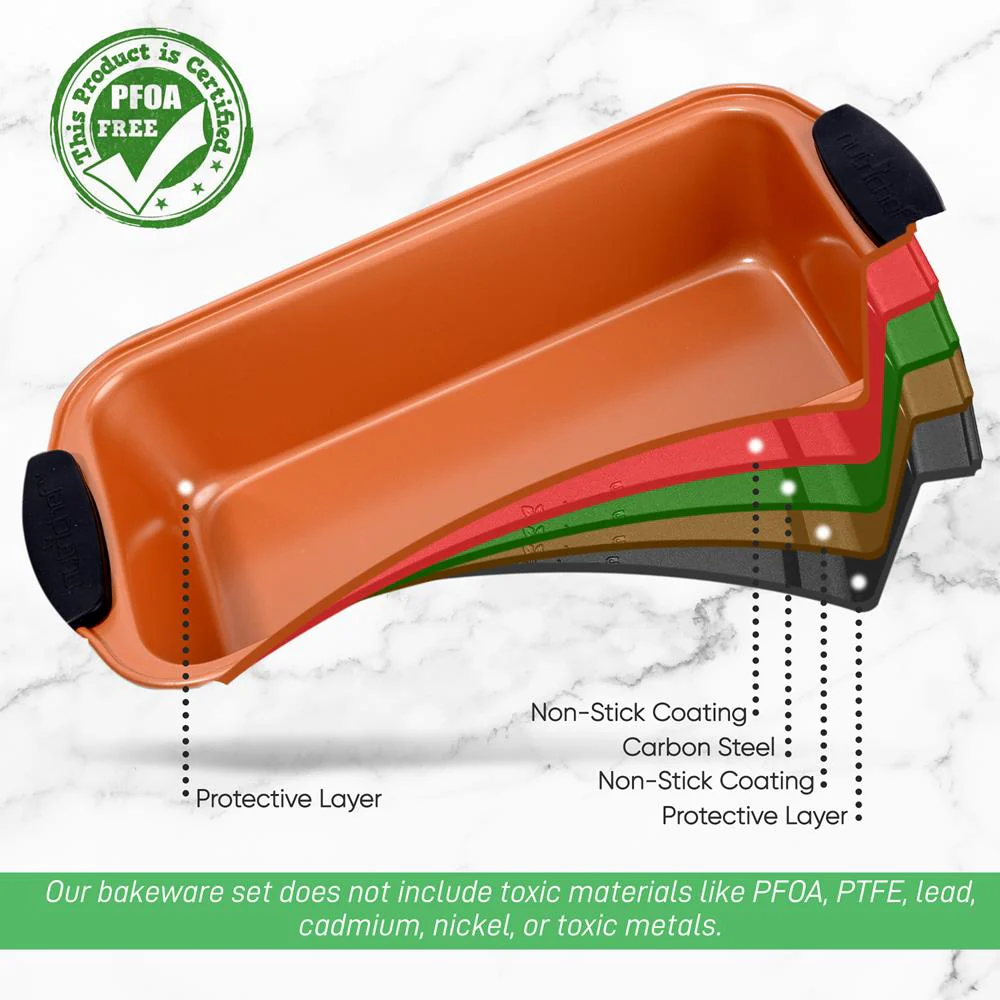 Non-Stick Loaf Pan - Flexible Nonstick Carbon Steel With Blue Silicone Handles, Compatible With Models: Ncsbs54S, Ncsbs52S (Copper) - Image 5