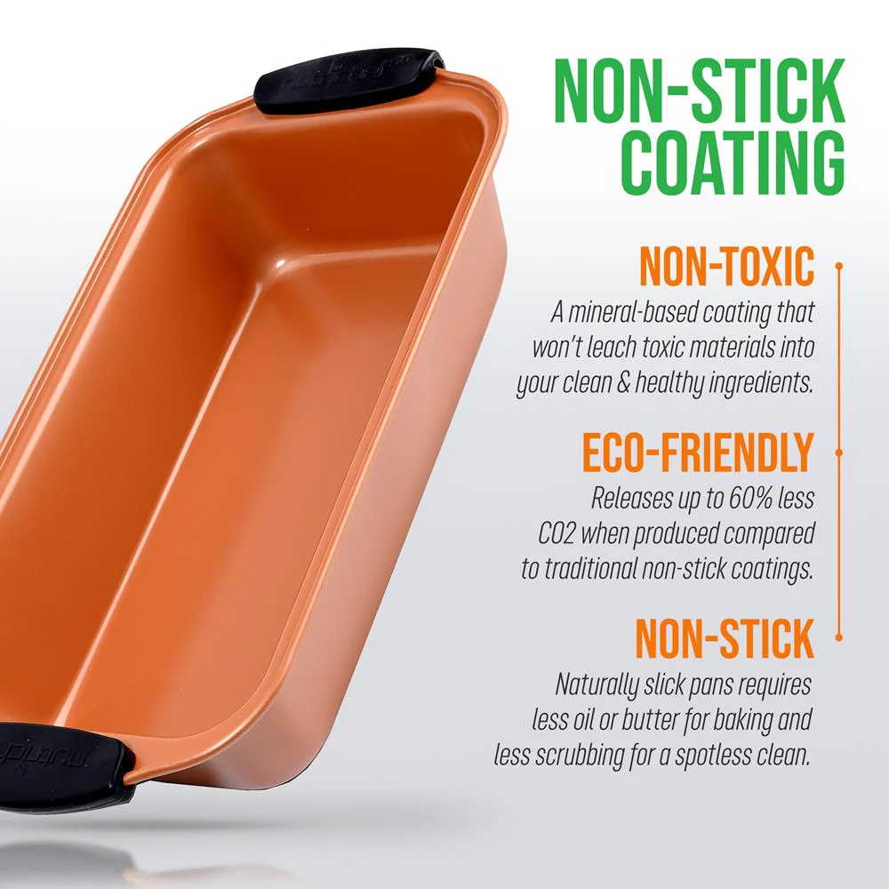 Non-Stick Loaf Pan - Flexible Nonstick Carbon Steel With Blue Silicone Handles, Compatible With Models: Ncsbs54S, Ncsbs52S (Copper) - Image 6