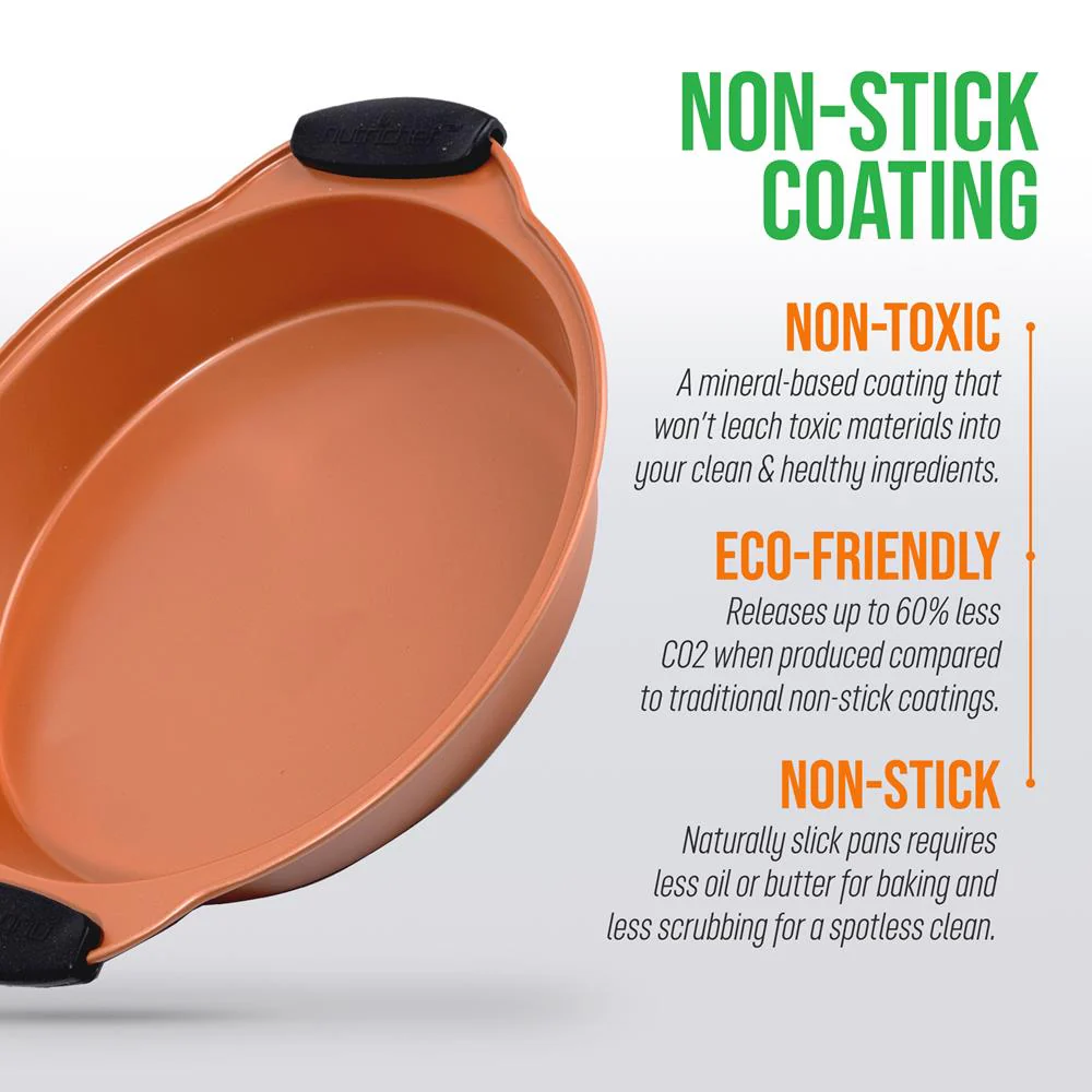 Non-Stick Round Pan - Nonstick Carbon Steel Bake Pan With Black Silicone Handles, Compatible With Models: Ncsbs54S, Ncsbs52S (Copper) - Image 6