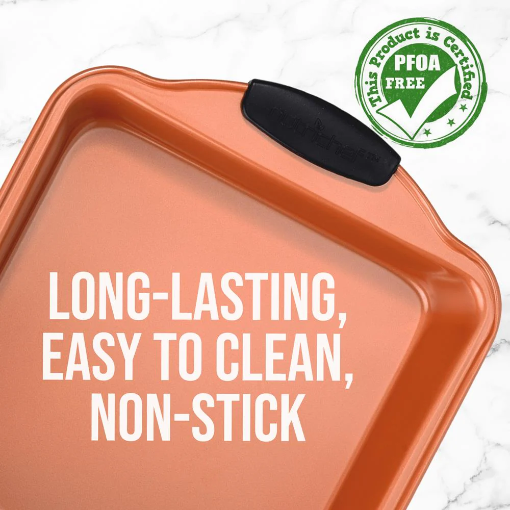 Non-Stick Square Pan - Flexible Nonstick Carbon Steel Bake Pan With Black Silicone Handles, Compatible With Models: Ncsbs54S, Ncsbs52S (Copper) - Image 3