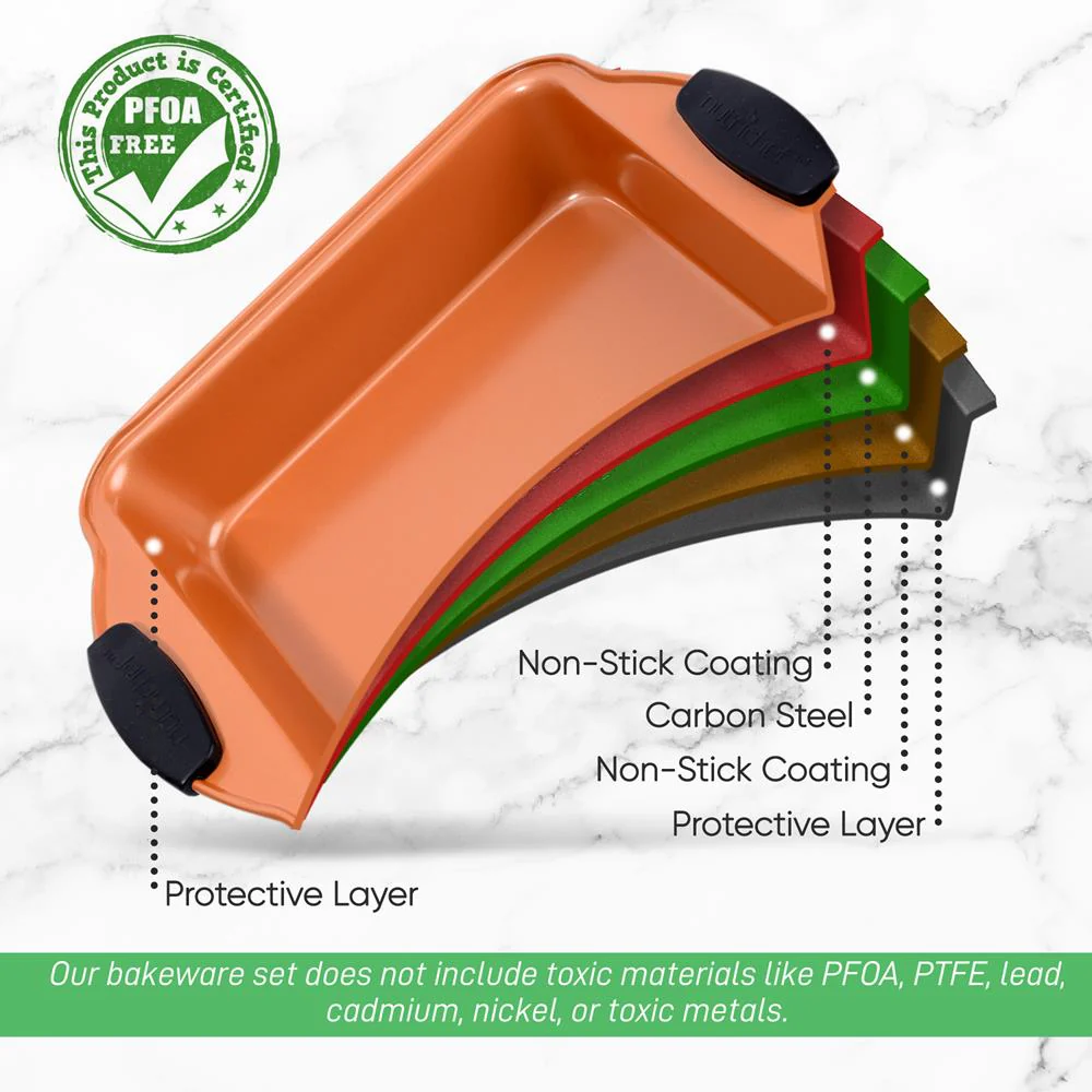 Non-Stick Square Pan - Flexible Nonstick Carbon Steel Bake Pan With Black Silicone Handles, Compatible With Models: Ncsbs54S, Ncsbs52S (Copper) - Image 5