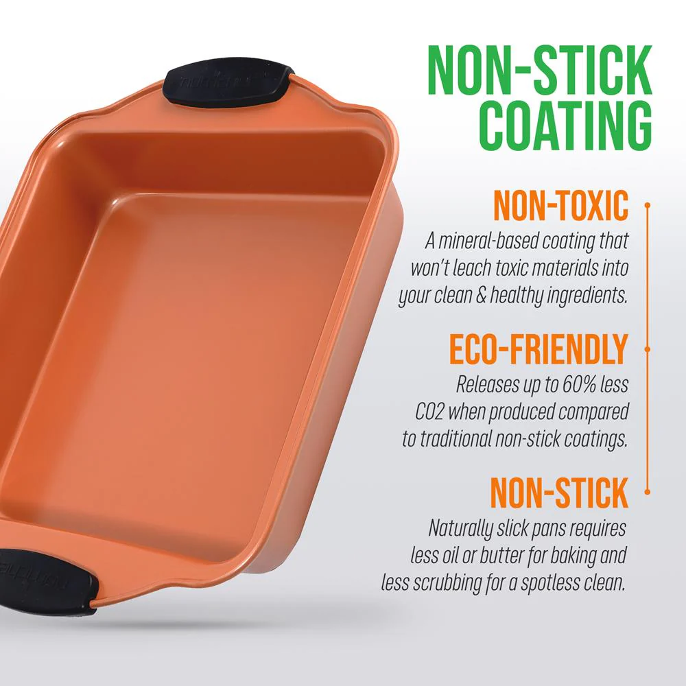 Non-Stick Square Pan - Flexible Nonstick Carbon Steel Bake Pan With Black Silicone Handles, Compatible With Models: Ncsbs54S, Ncsbs52S (Copper) - Image 6