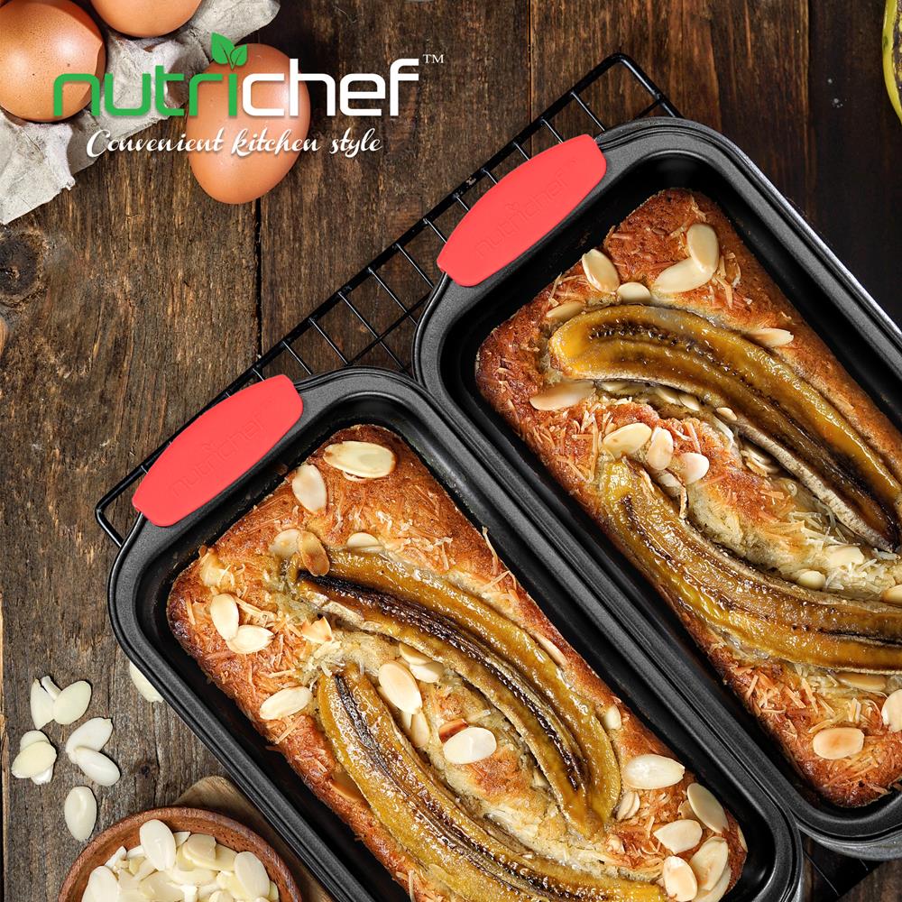 Non-Stick Loaf Pan - Deluxe Nonstick Gray Coating Inside And Outside With Red Silicone Handles, Compatible With Models: Ncsbs10S, Ncsbs8S, Ncsbs6S (Black) - Image 4