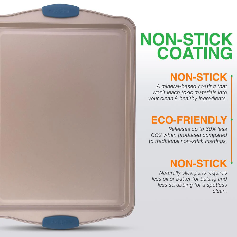 Medium Cookie Sheet - Kitchen Oven Baking Pan With Blue Silicone Handles, Compatible With Models: Ncsbsg63, Ncsbsg60 (Gold) - Image 5