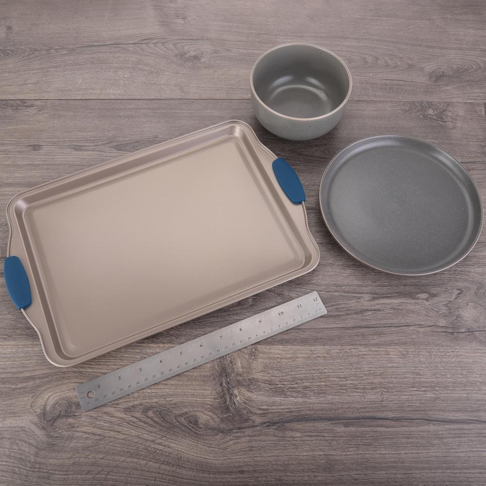 Medium Cookie Sheet - Kitchen Oven Baking Pan With Blue Silicone Handles, Compatible With Models: Ncsbsg63, Ncsbsg60 (Gold) - Image 8