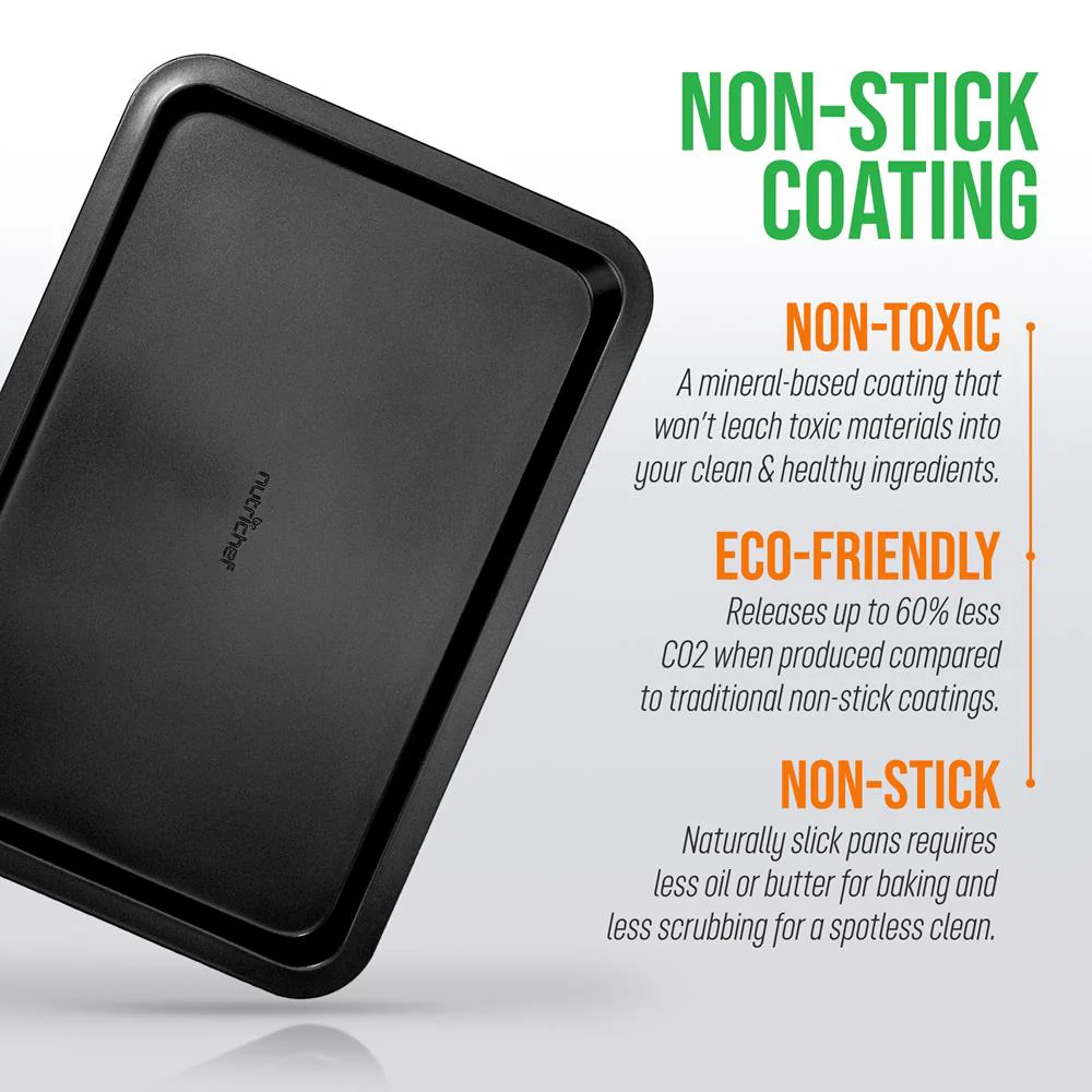 Small Cookie Sheet - Non-Stick Bake Trays With Black Coating Inside & Outside, Compatible With Model: Nczk3B (Gray) - Image 6