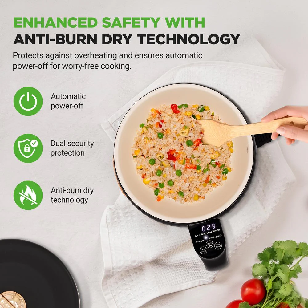 Portable Rice Cooker, Rapid Cooking, Non-Stick Ceramic, 1.6L Capacity - Image 5