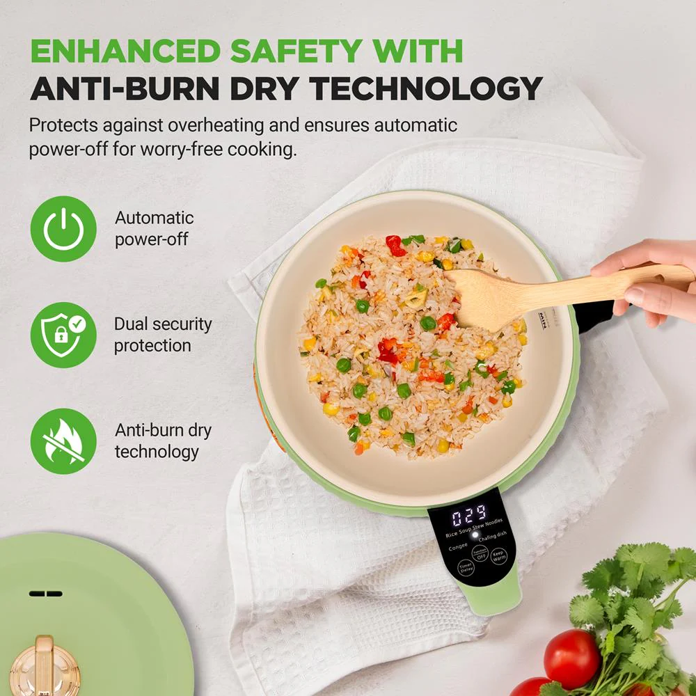 Portable Rice Cooker, Rapid Cooking, Non-Stick Ceramic, Green - Image 4