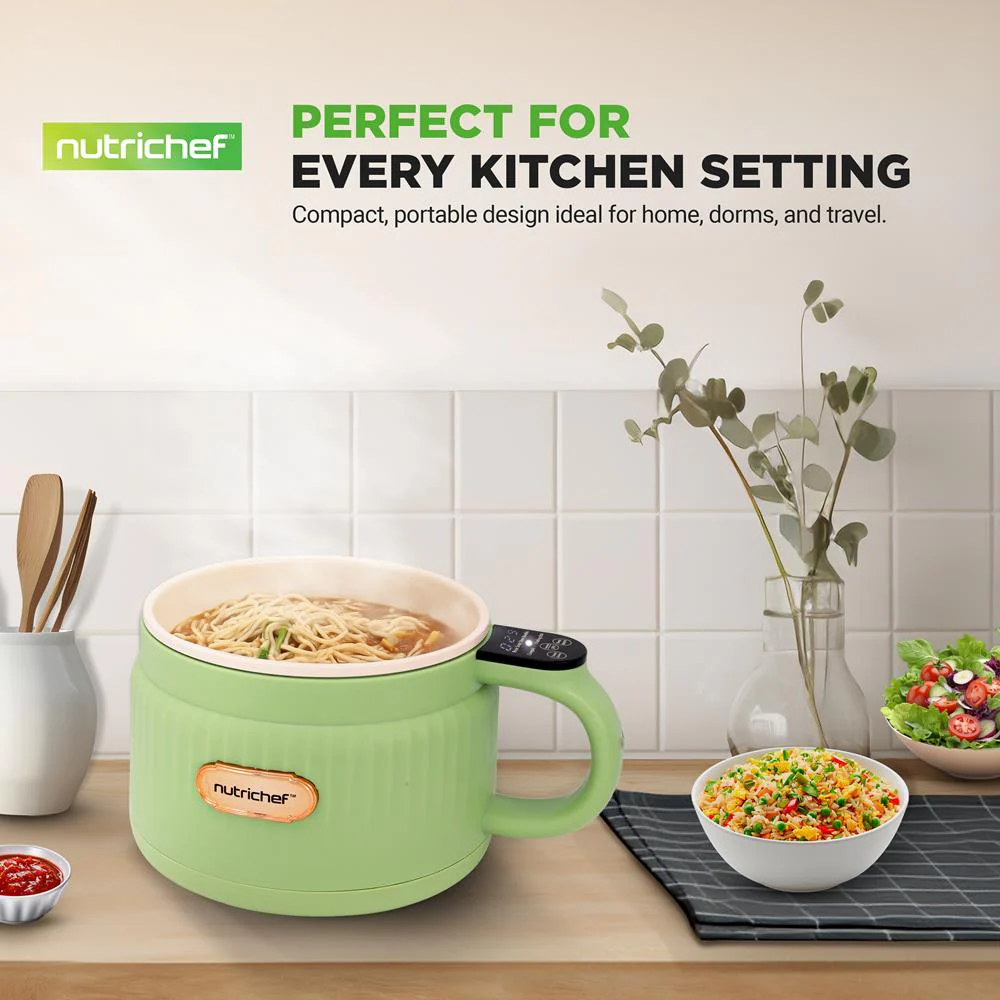 Portable Rice Cooker, Rapid Cooking, Non-Stick Ceramic, Green - Image 6