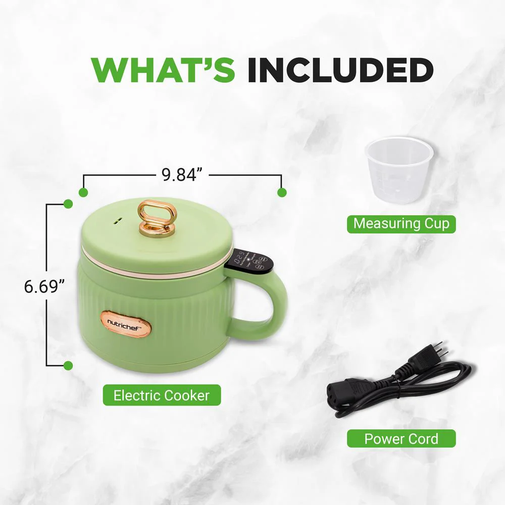 Portable Rice Cooker, Rapid Cooking, Non-Stick Ceramic, Green - Image 7