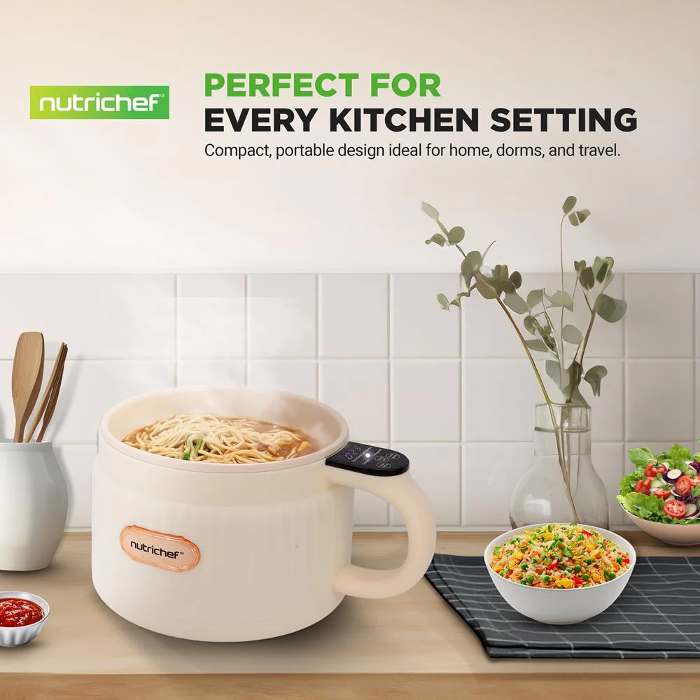 Portable Rice Cooker, Rapid Cooking, Non-Stick Ceramic, White - Image 7