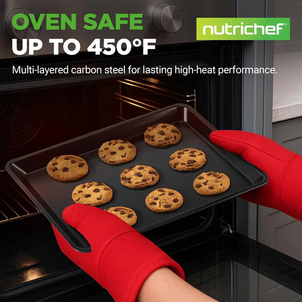 2-Piece Nonstick Cookie Sheets, Durable Carbon Steel, Easy Clean - Image 2