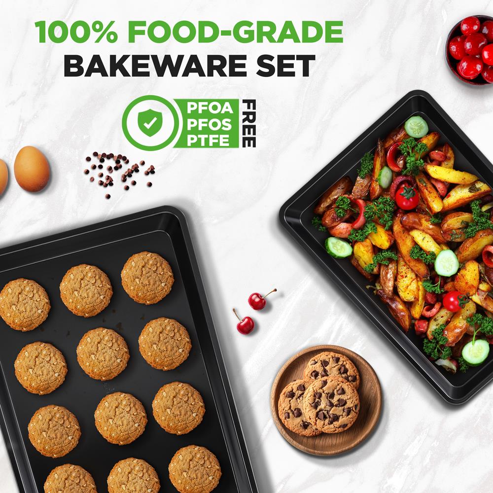 2-Piece Nonstick Cookie Sheets, Durable Carbon Steel, Easy Clean - Image 5