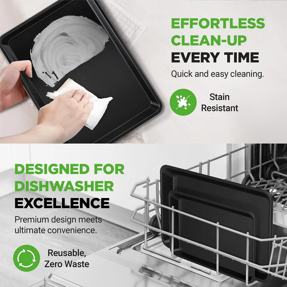 2-Piece Nonstick Cookie Sheets, Durable Carbon Steel, Easy Clean - Image 7