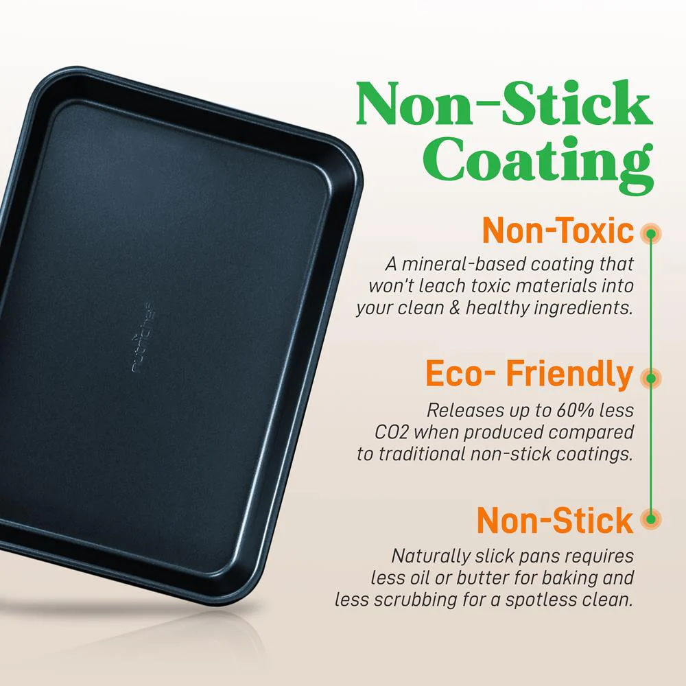Non-Stick Baking Pans Set, Easy Clean, Carbon Steel, Blue - Image 4