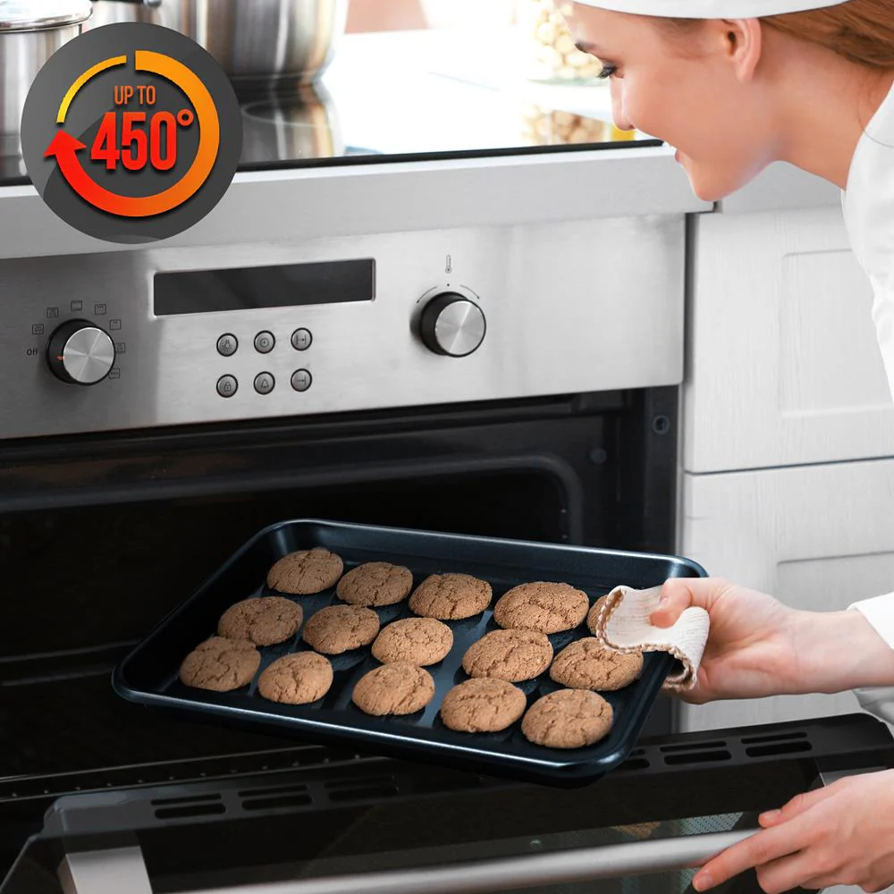 Non-Stick Baking Pans Set, Easy Clean, Carbon Steel, Blue - Image 5